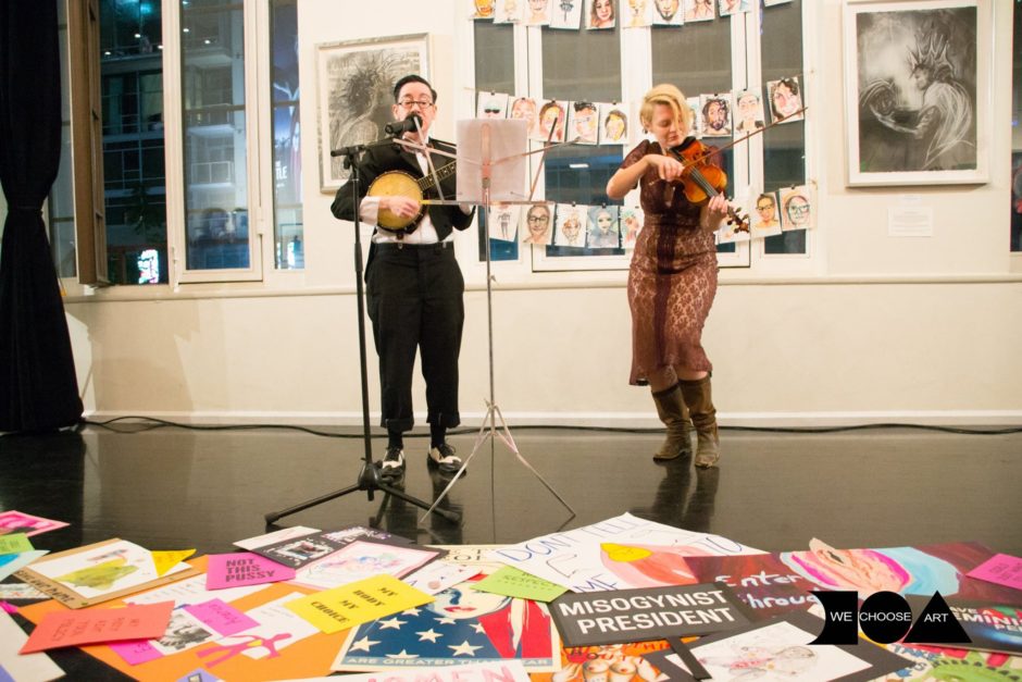 Odious Ari, Julie Carpenter at We Choose Art Opening